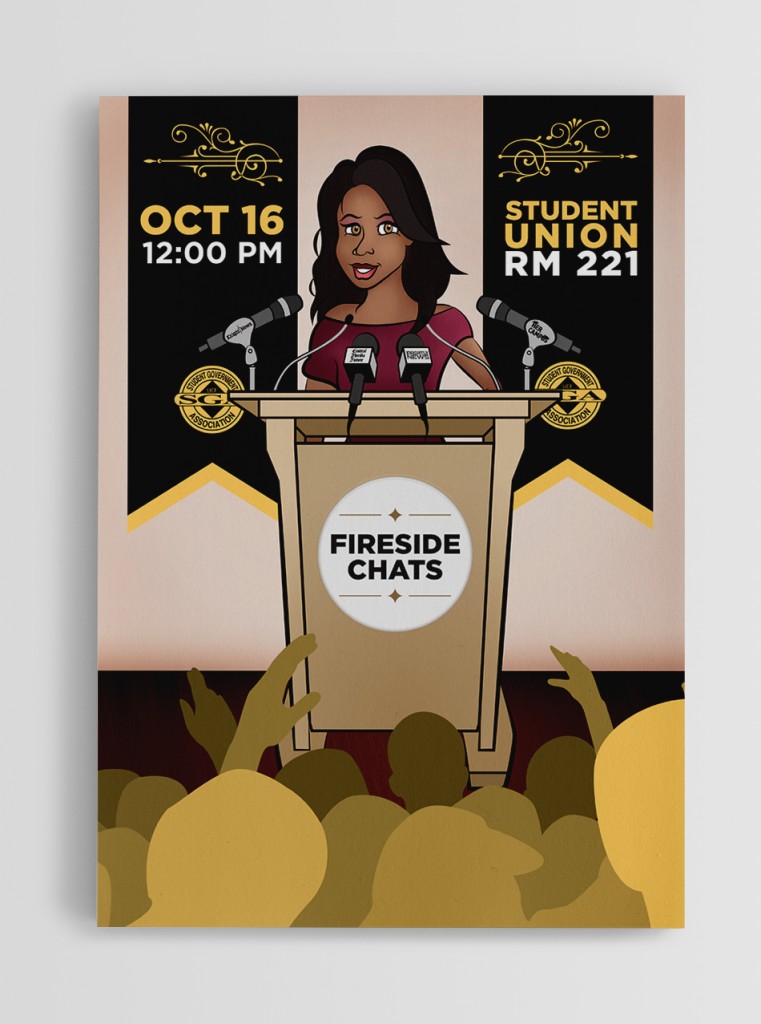 Fireside Chats Poster by Johanan Colon